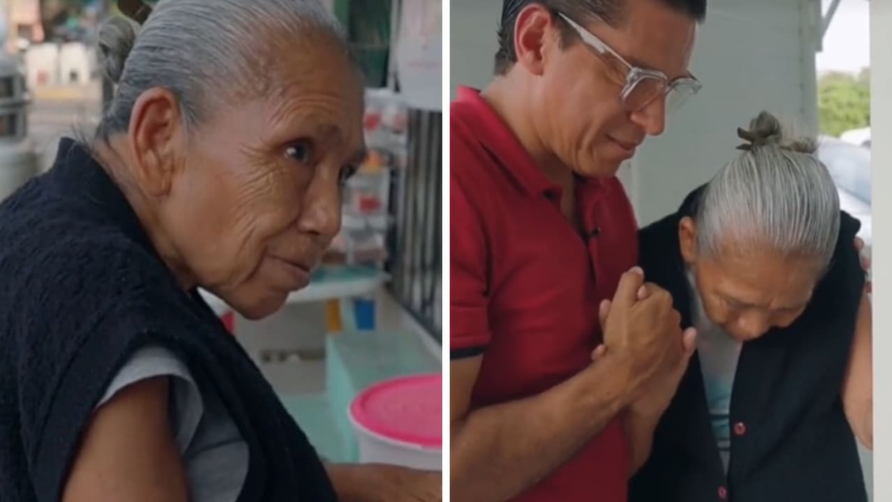 Tiktoker regala puesto a abuelita que vende tacos a diario: su reacción conmovió a Internet