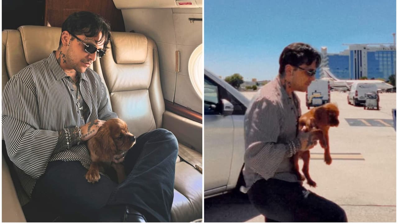 Christian Nodal presume a su perro en Instagram