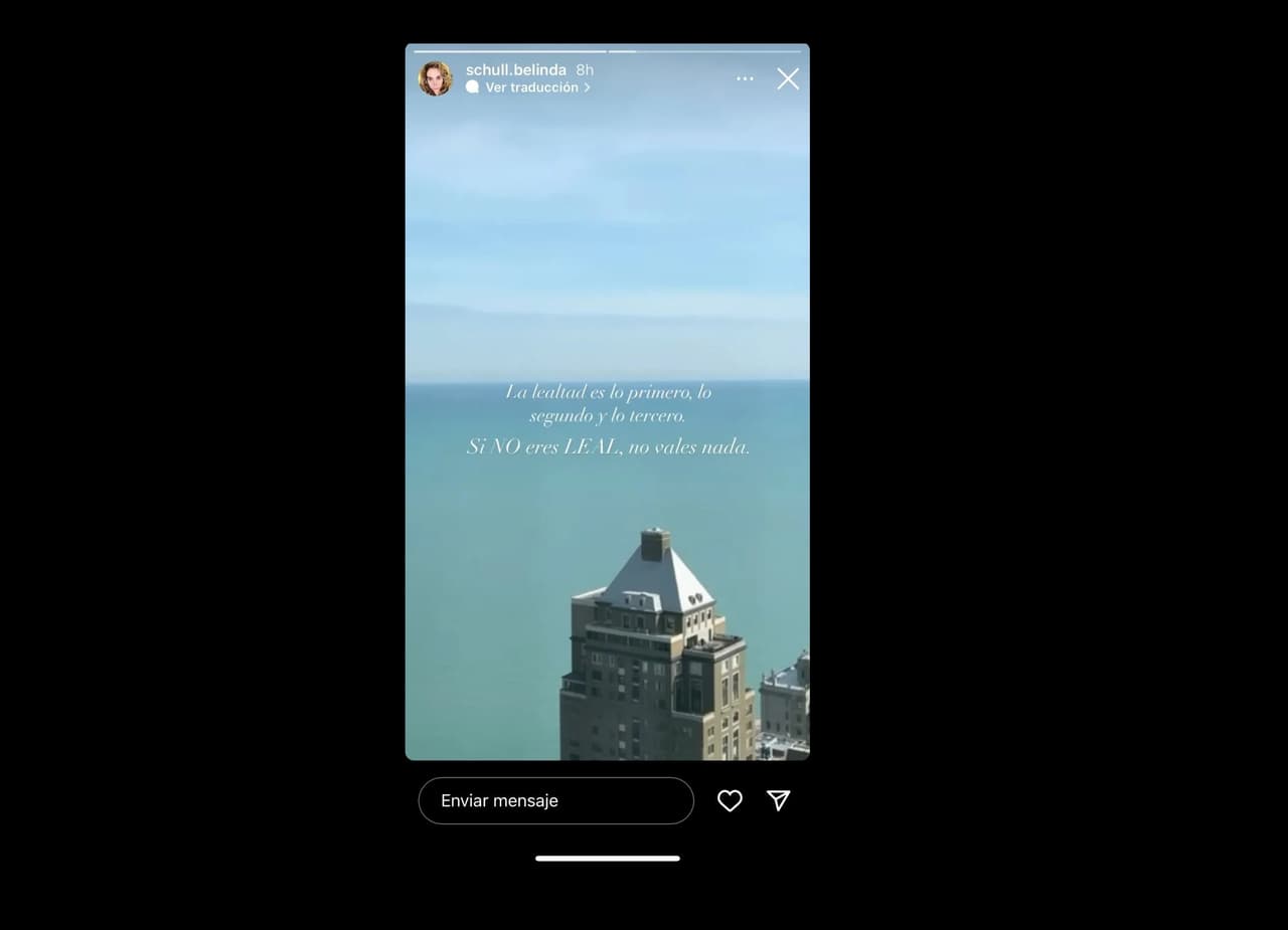 Mensaje de la mamá de Belinda en sus historias de Instagram.