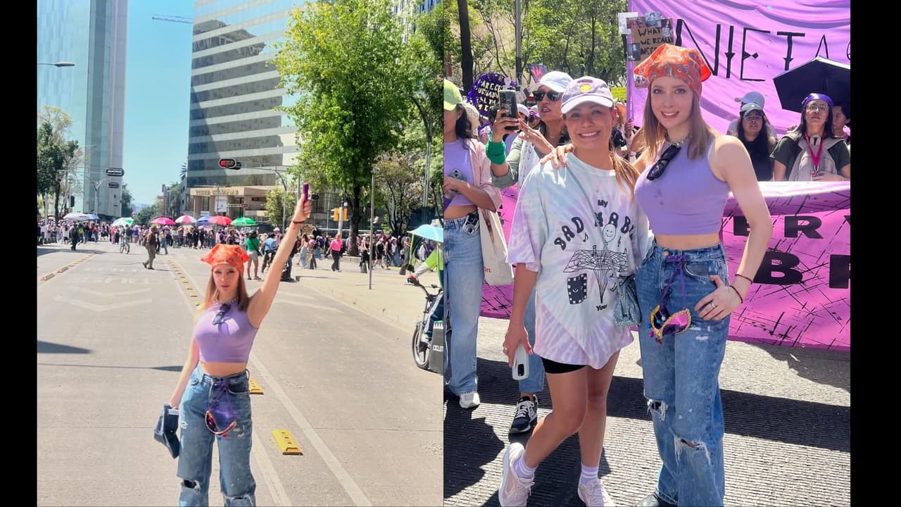 Imelda Tuñón se suma a la conmemoración del Día Internacional de la Mujer al marchar en CDMX