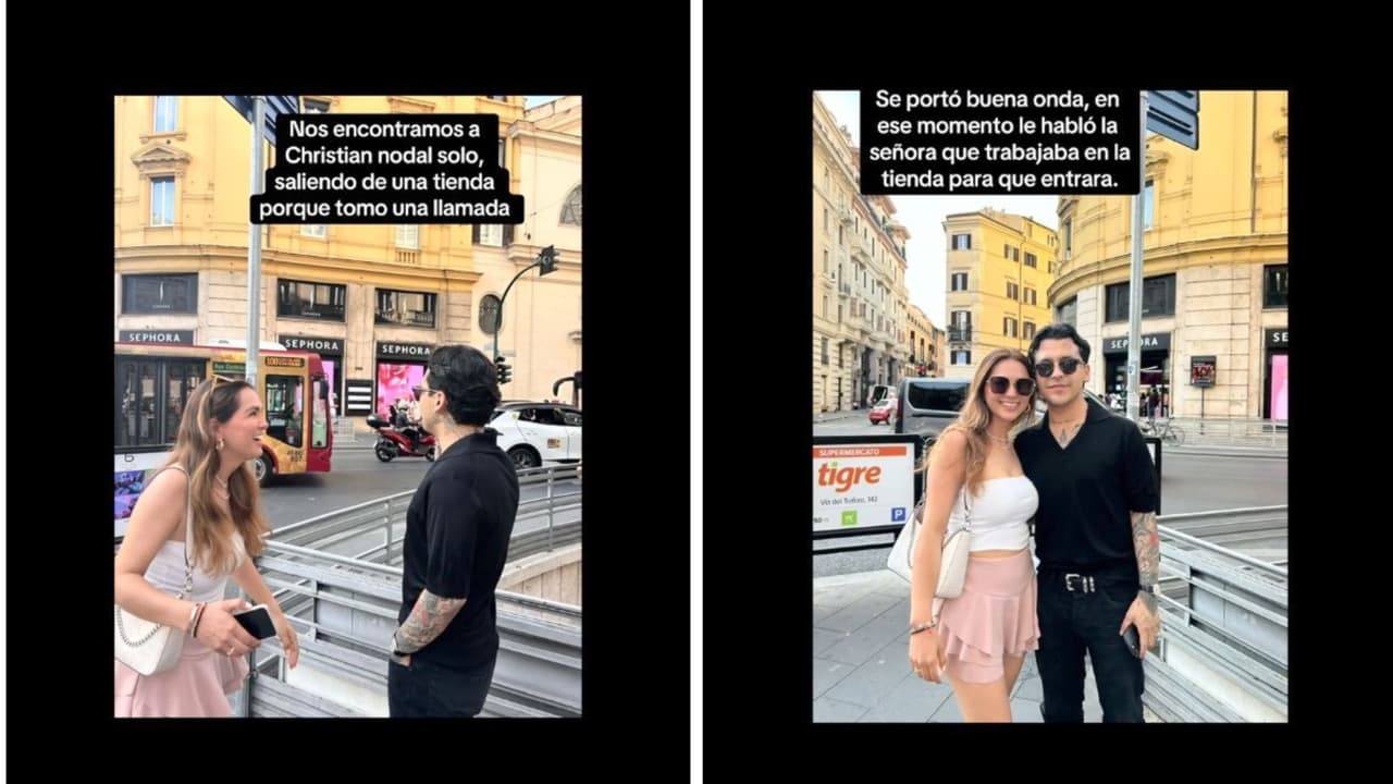 Usuaria de TikTok presume su encuentro con Christial Nodal en Roma, Italia