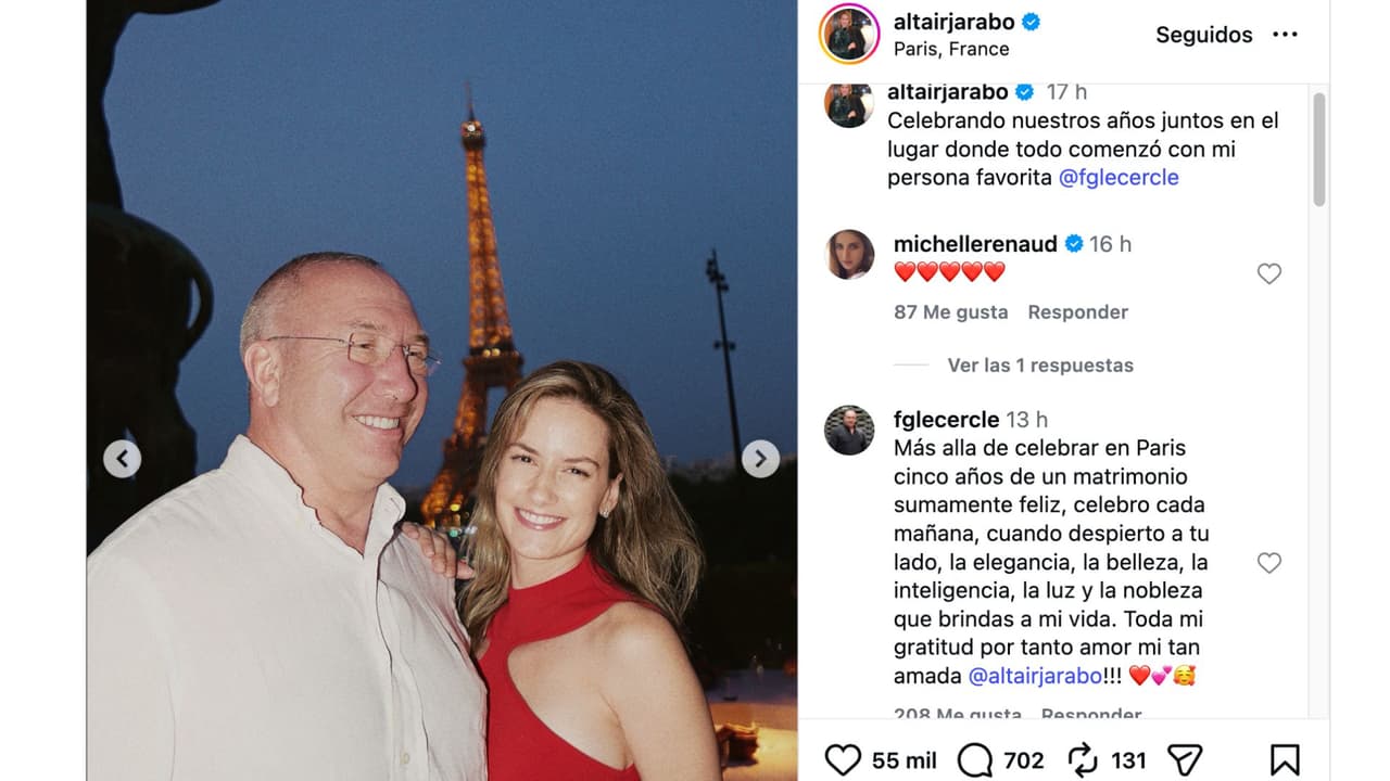 Altair Jarabo reaparece con su esposo.