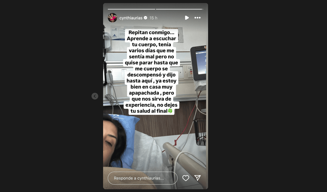 Cynthia Urías es hospitalizada de emergencia: esto le pasó
