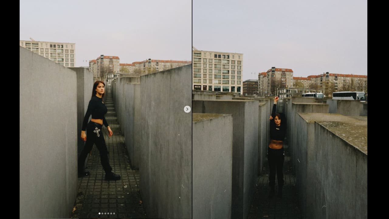 Critican a Gala Montes por tomarse fotos en el Memorial del Holocausto en Berlín