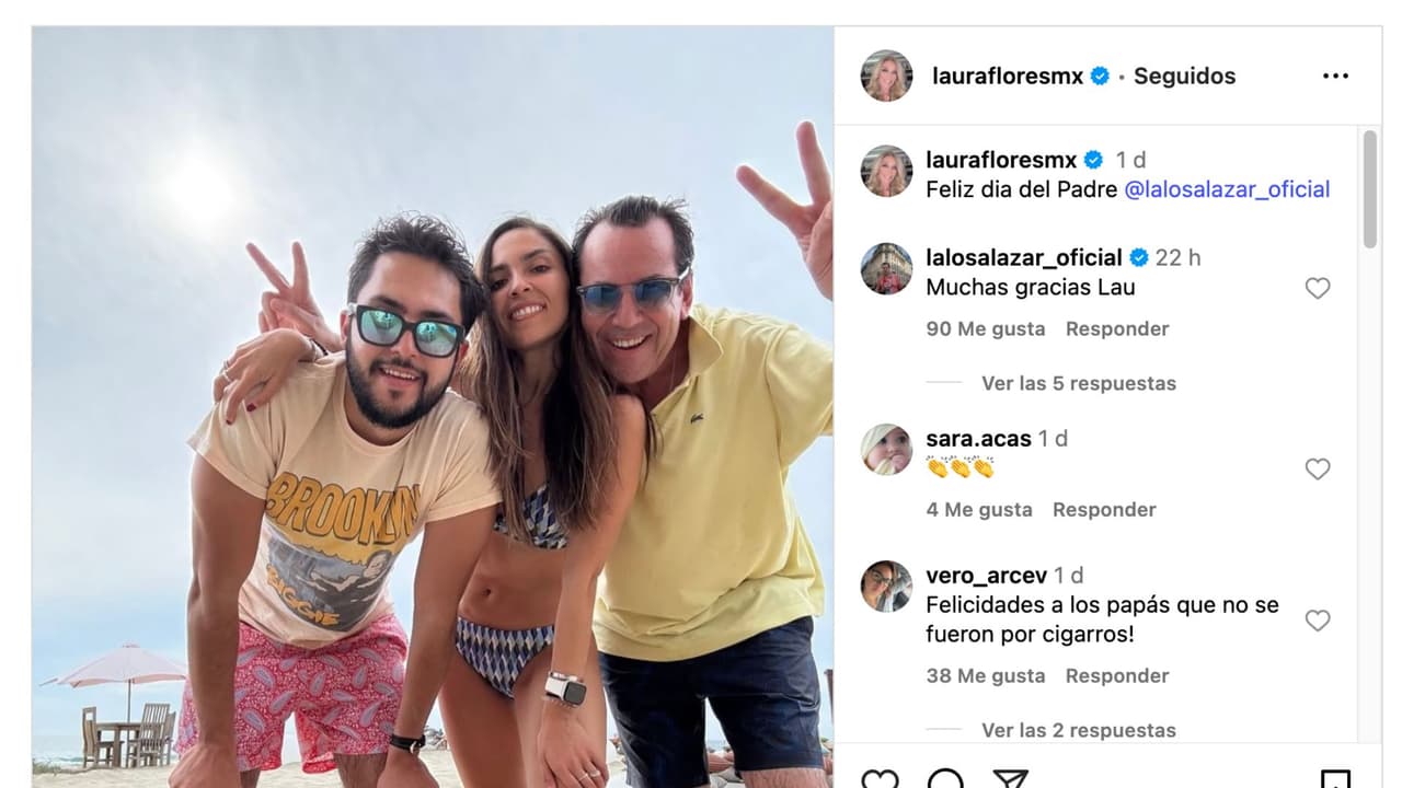 Laura Flores felicita a Lalo Salazar por el Día del Padre.