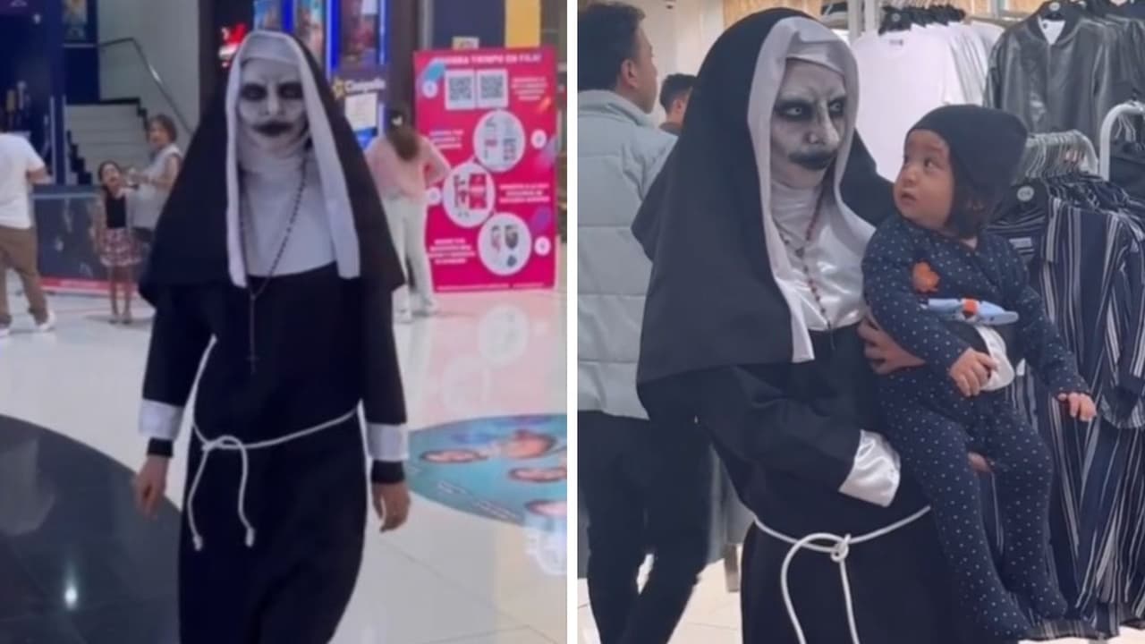 Chica se disfraza de 'La monja' para ir al cine y se convierte en la sensación