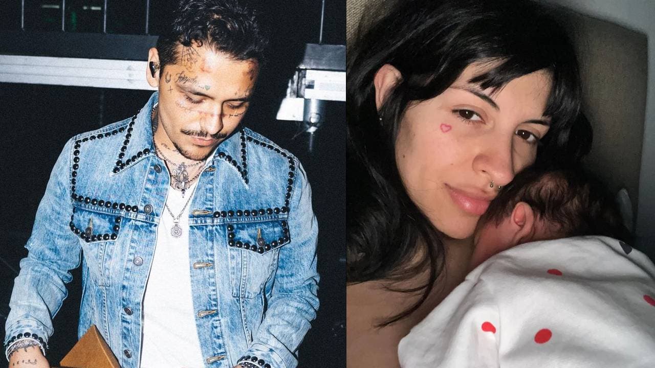 Nodal por fin deja ver parte de la carita de su bebé: así celebra a Cazzu por ser mamá