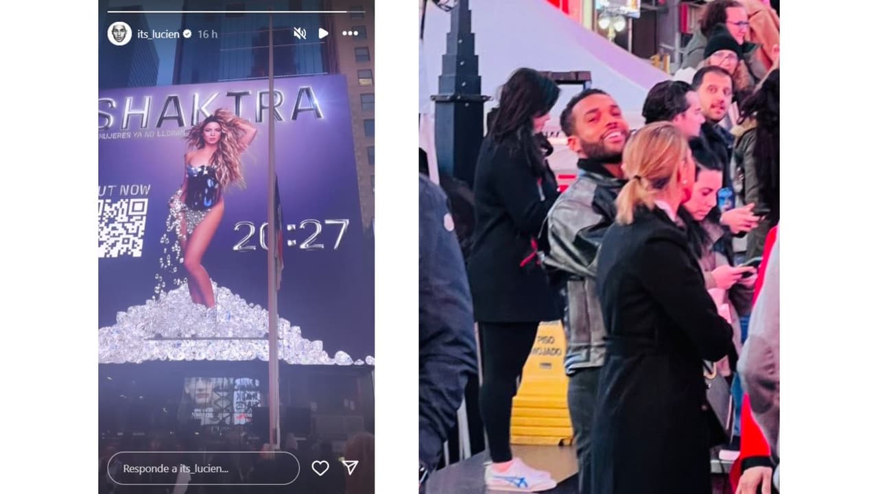 Lucien Laviscount estuvo presente en el concierto que Shakira dio en Times Square.