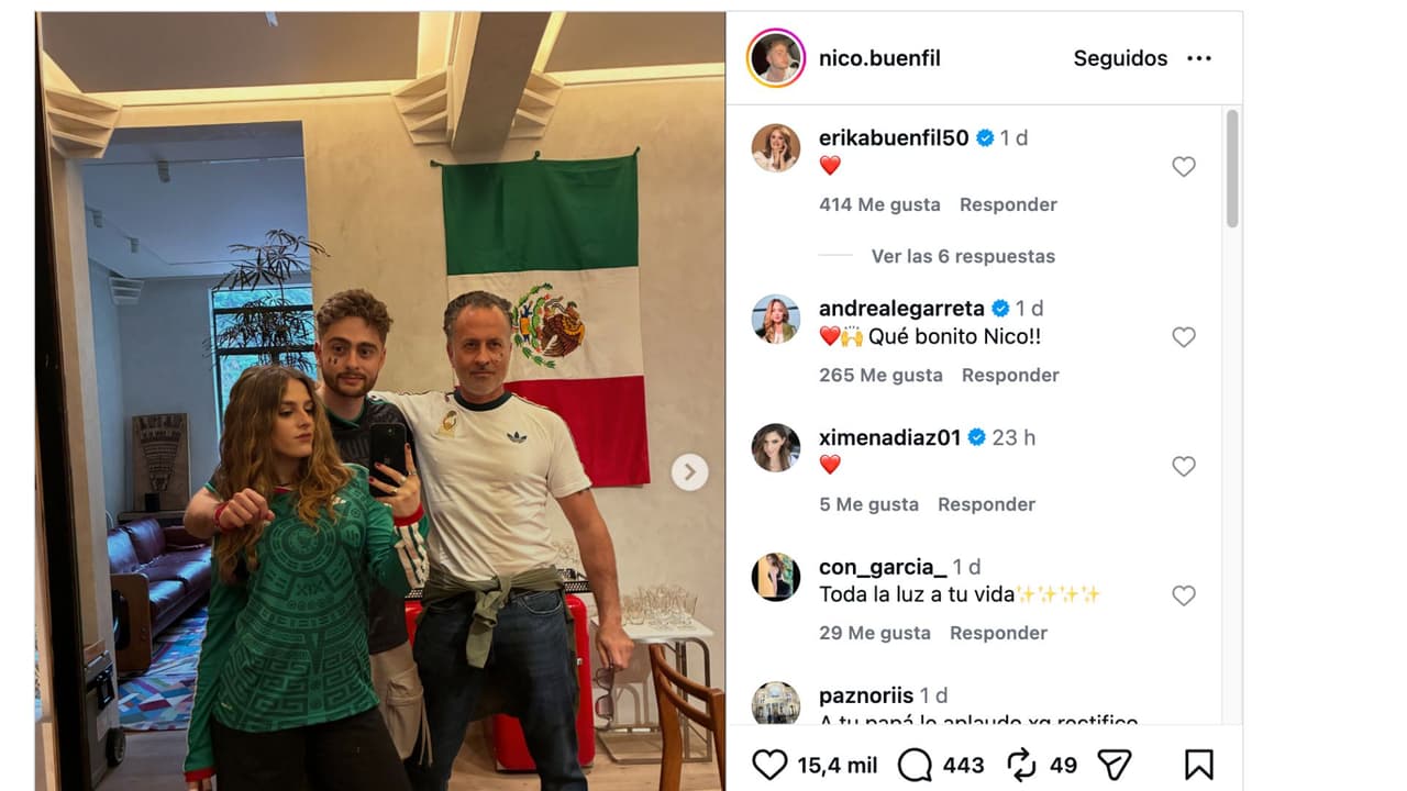 Nicolás Buenfil publica foto con su padre y hermana.