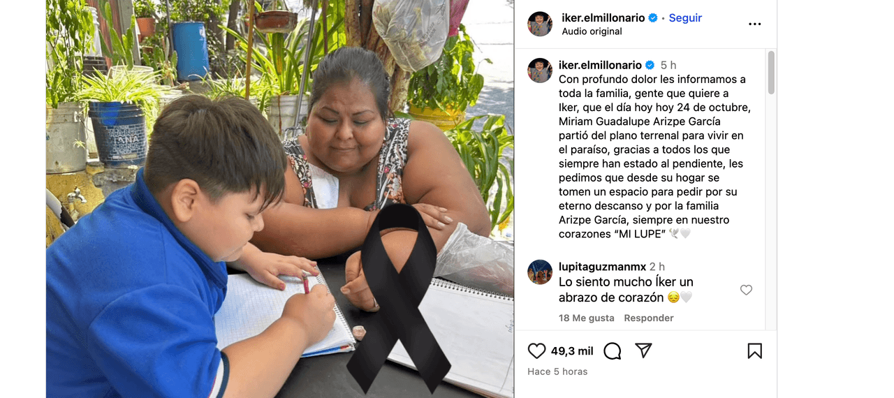Iker El Niño Influencer enfrenta la muerte de su mamá: así le dice adiós