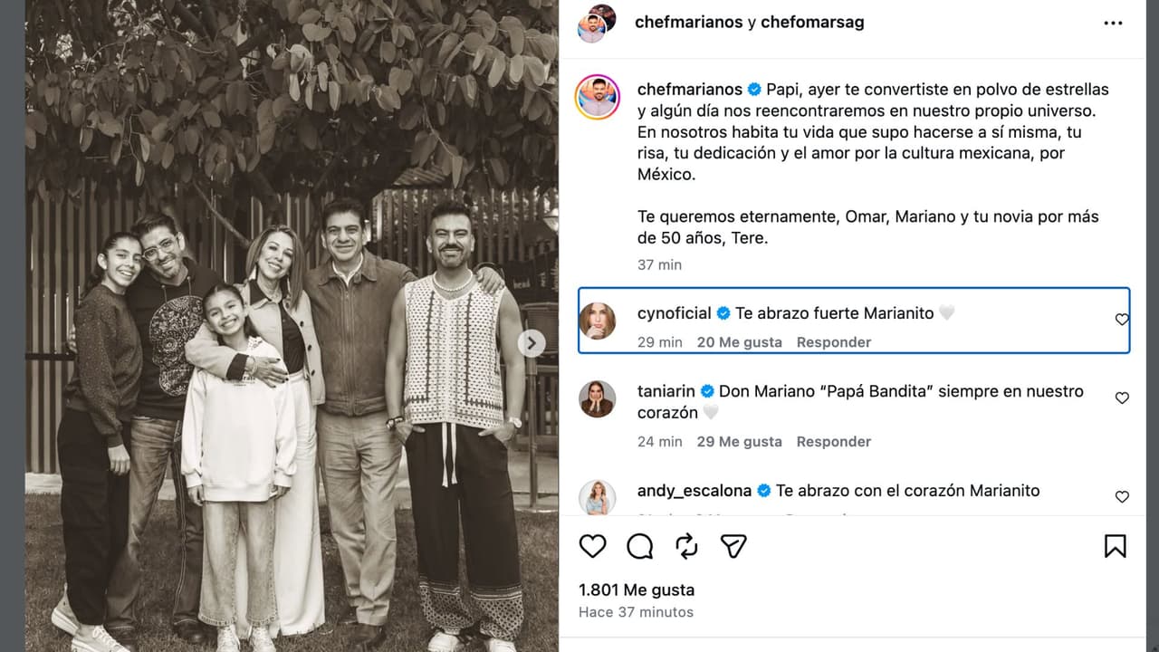 Los chefs Mariano y Omar Sandoval se despiden de su papá.