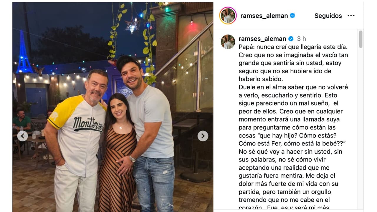 Ramsés Alemán y Fernanda Urdapilleta se despiden tras dolorosa pérdida.