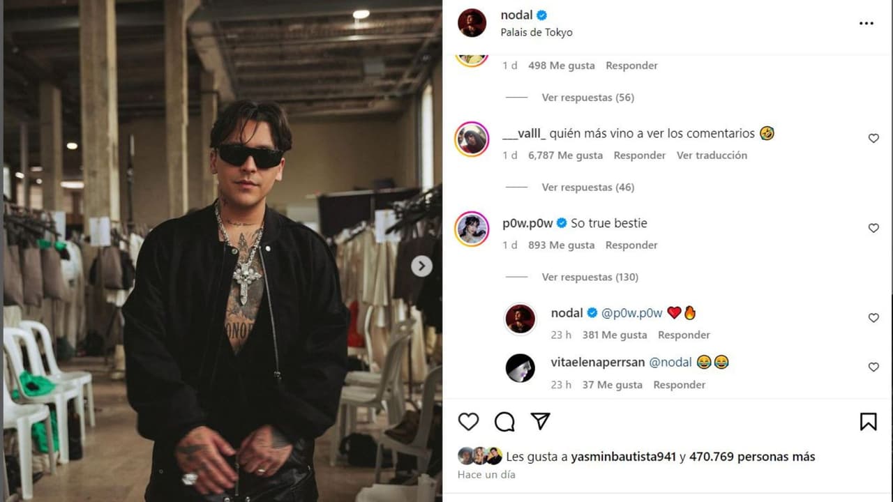 Foto en la que supuestamente Nodal coquetea públicamente con famosa.