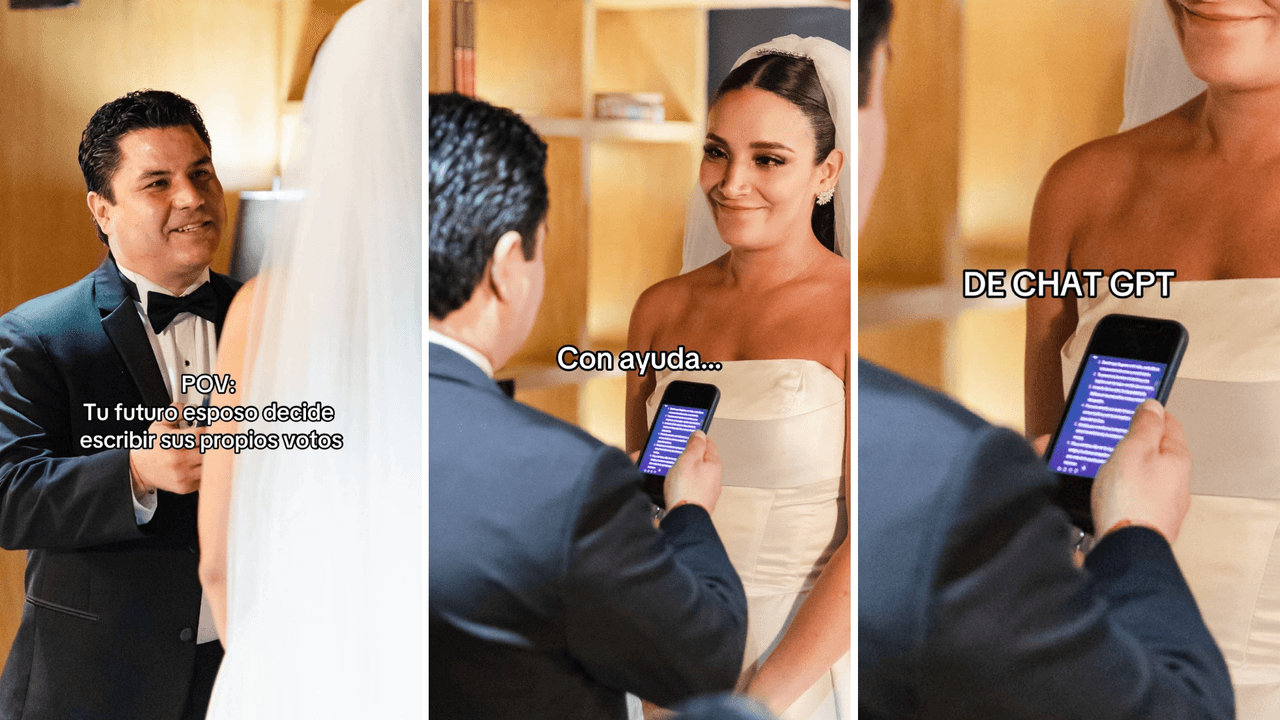 En su cuenta de TikTok, una novia reveló que su marido usó ChatGPT para escribir sus votos matrimoniales