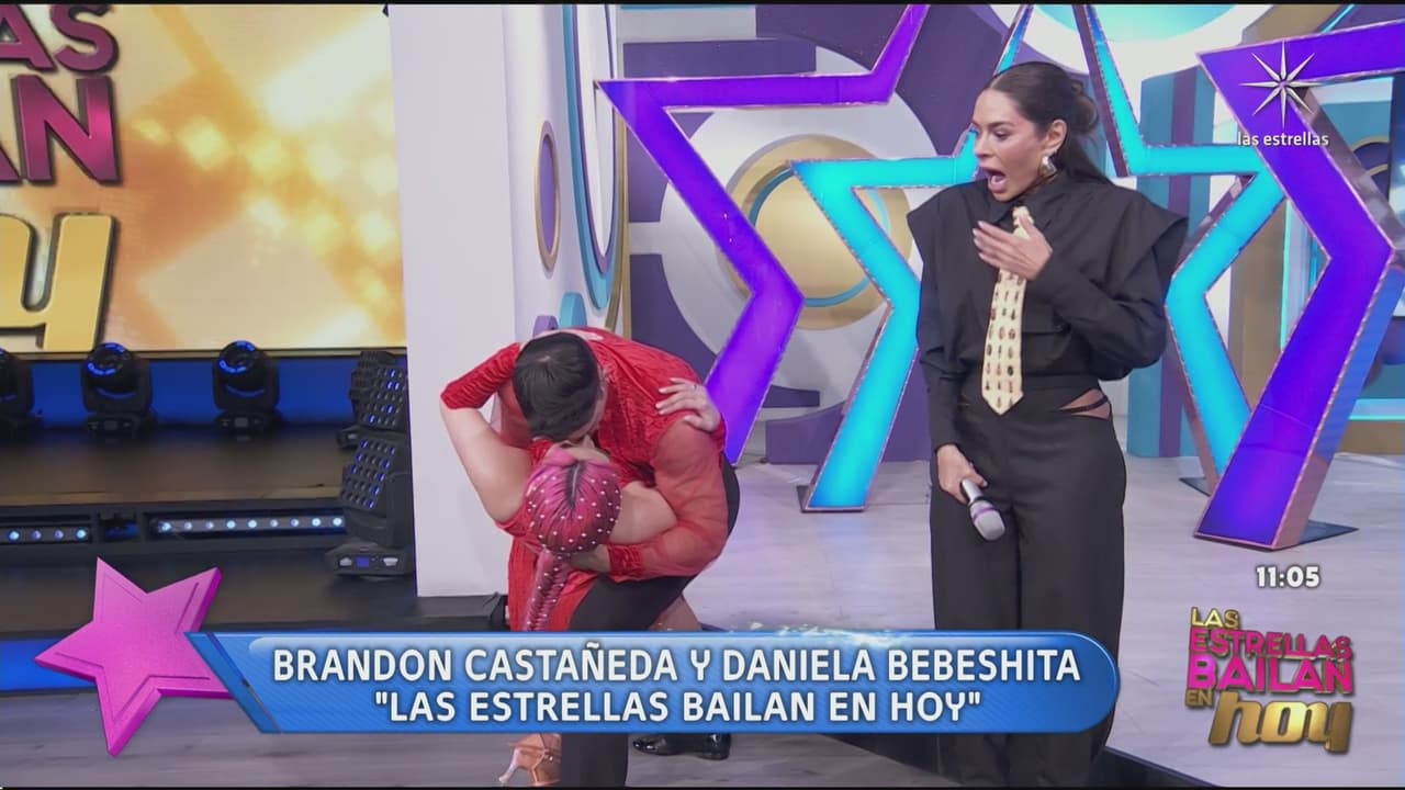 Bebeshita y Brandon se besan en Las Estrellas Bailan en Hoy