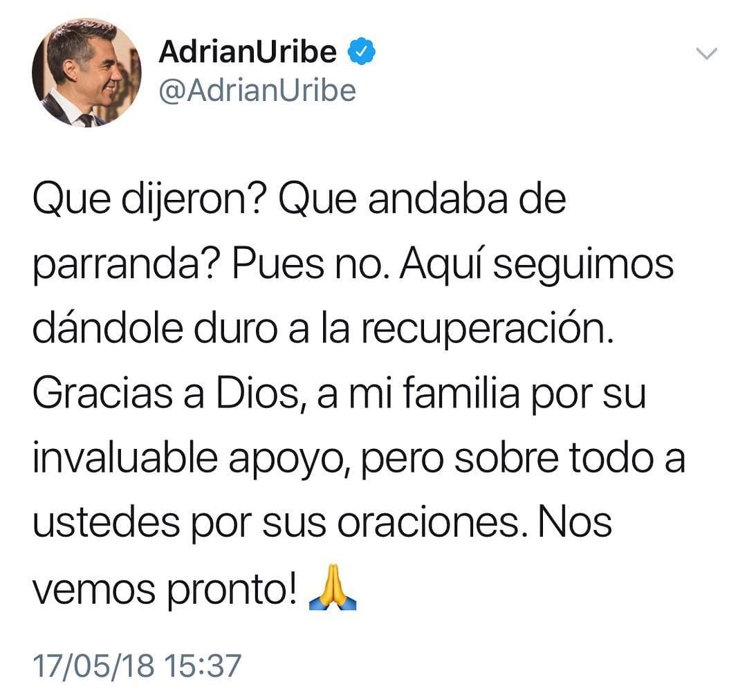 Se hizo presente en redes sociales agradeciendo a sus fans el apoyo y a la vida, una nueva oportunidad.