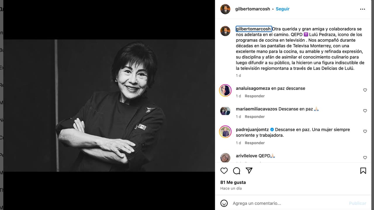 Gilberto Marcos se despide de Lulú Pedraza.