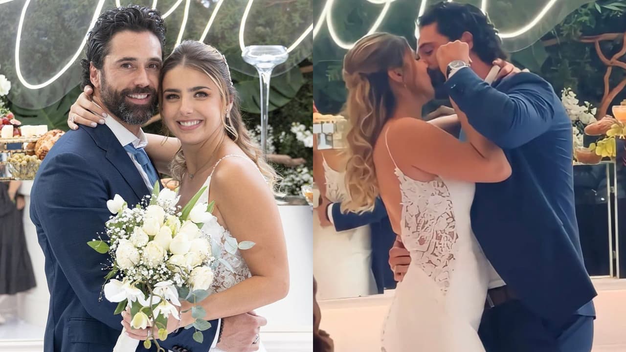 Michelle Renaud se casó con Matías Novoa: así fue su elegante vestido de novia