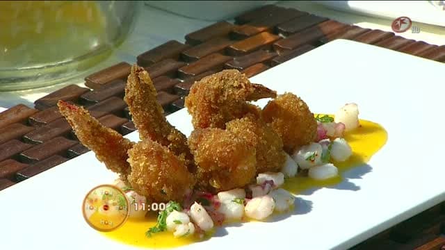 Cocina: Camarónes con costra de chicharrón