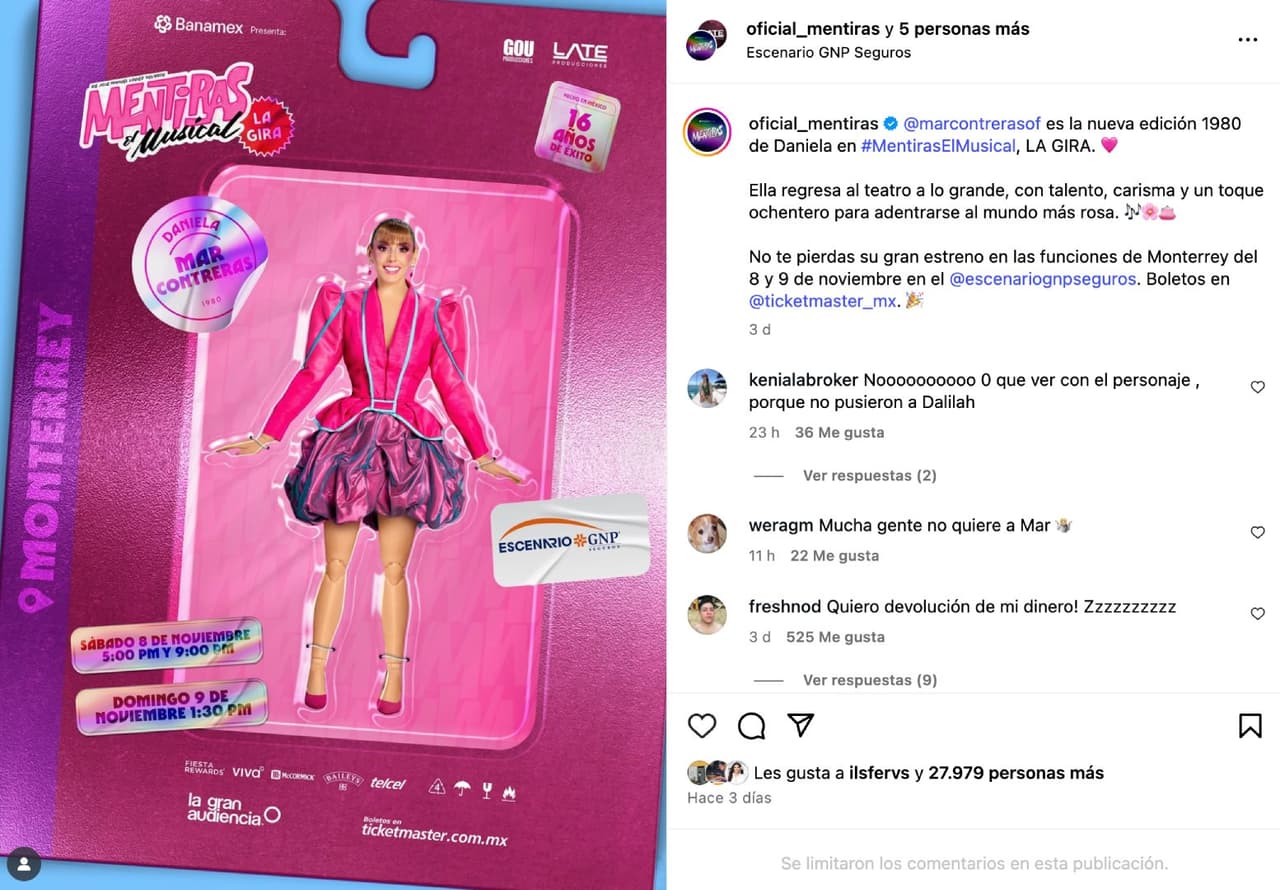 Mar Contreras en 'Mentiras: El Musical'.