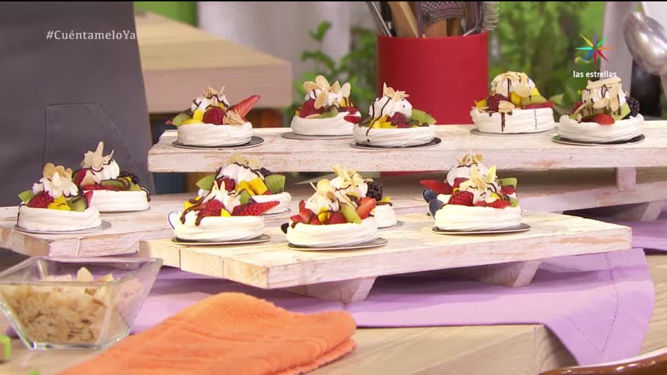 Postre: Merengues rellenos de frutas