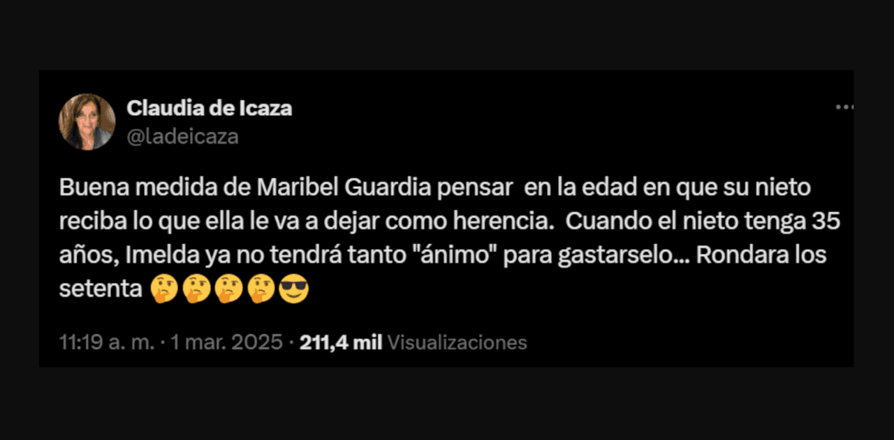 Maribel Guardia habría dejado a Imelda Tuñón fuera de su testamento