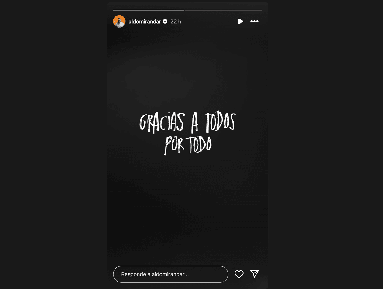 Último mensaje Aldo Miranda.