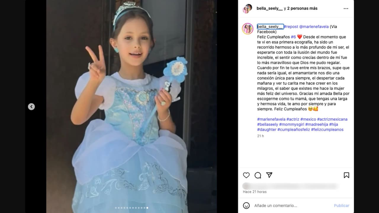 Marlene Favela dedica emotivo mensaje de cumpleaños a su hija Bella