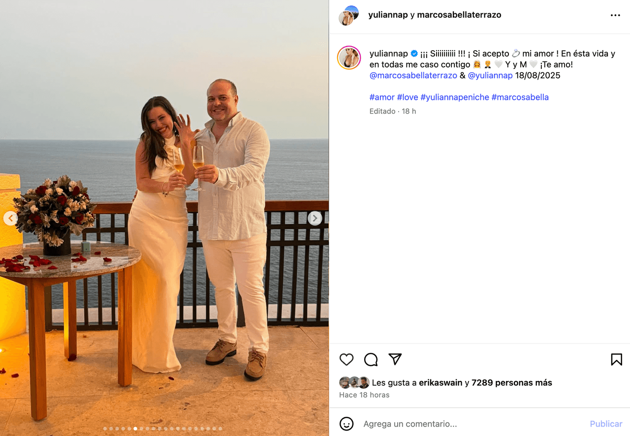 Yulianna Peniche se compromete.