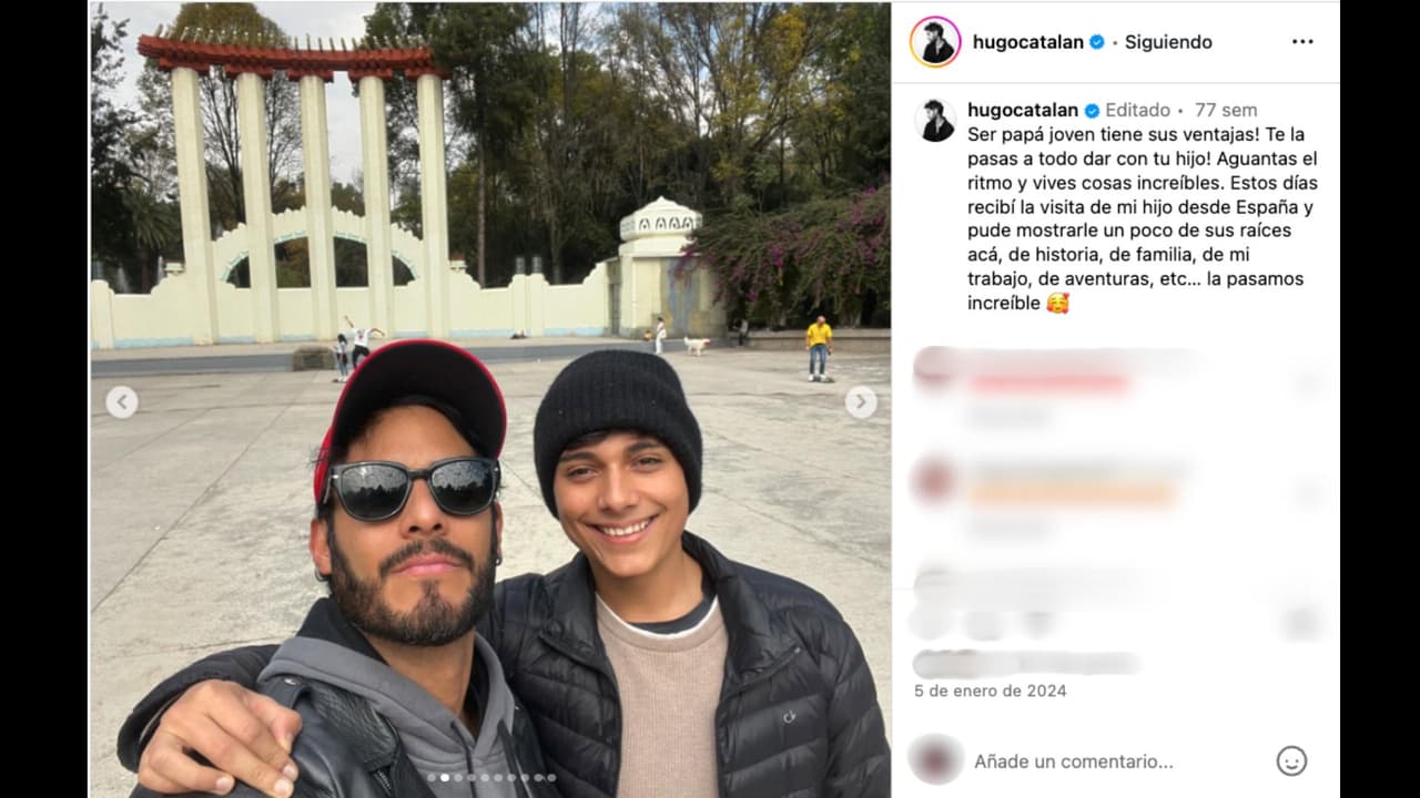 Hugo Catalán presume la visita de su hijo a México