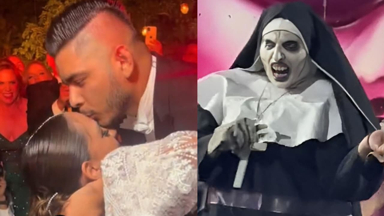 ¿Ya fue demasiado? Novio se disfraza de 'La monja de la feria' en su boda y enloquece a los invitados