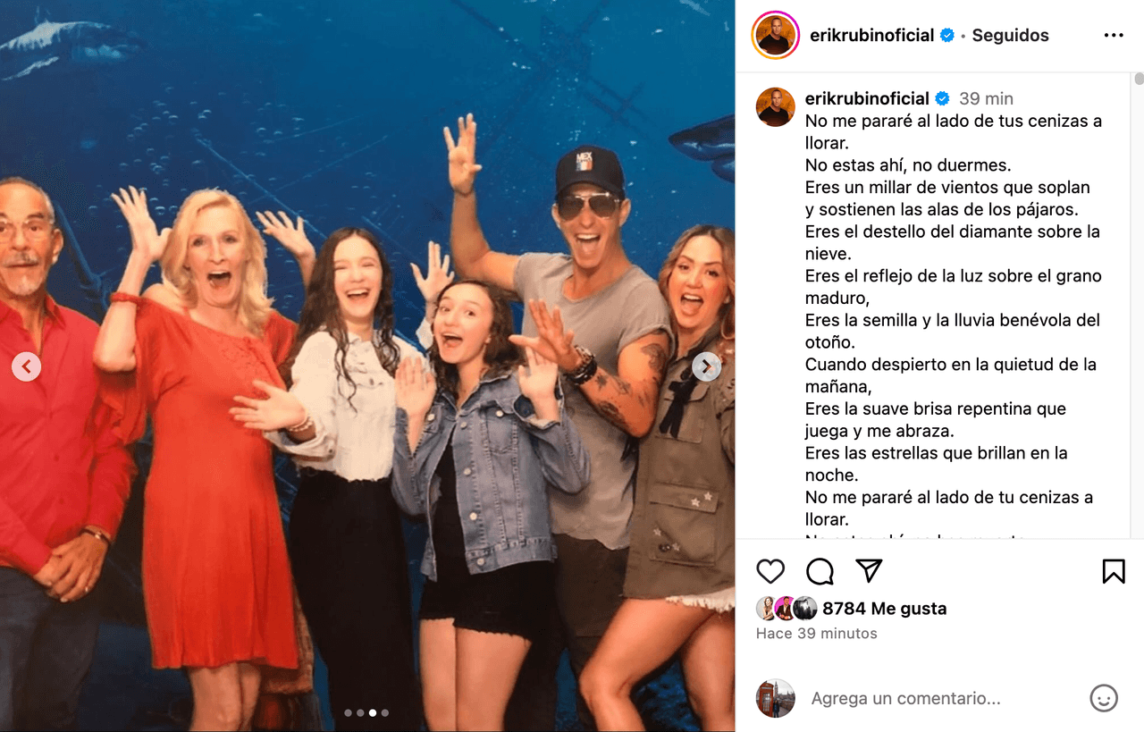 Erik Rubín anuncia la muerte de su mamá