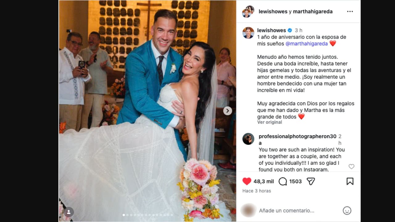 Lewis Howes dedica tierno mensaje a Martha Higareda en su aniversario de bodas