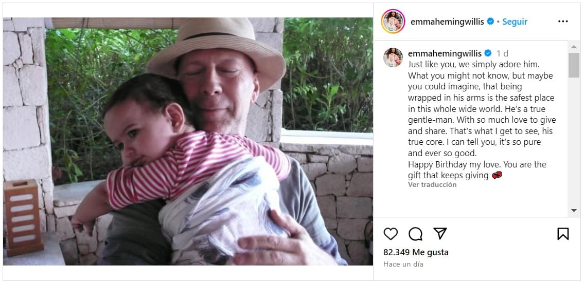 Esposa de Bruce Willis compartió esta publicación en honor del cumpleaños del actor.