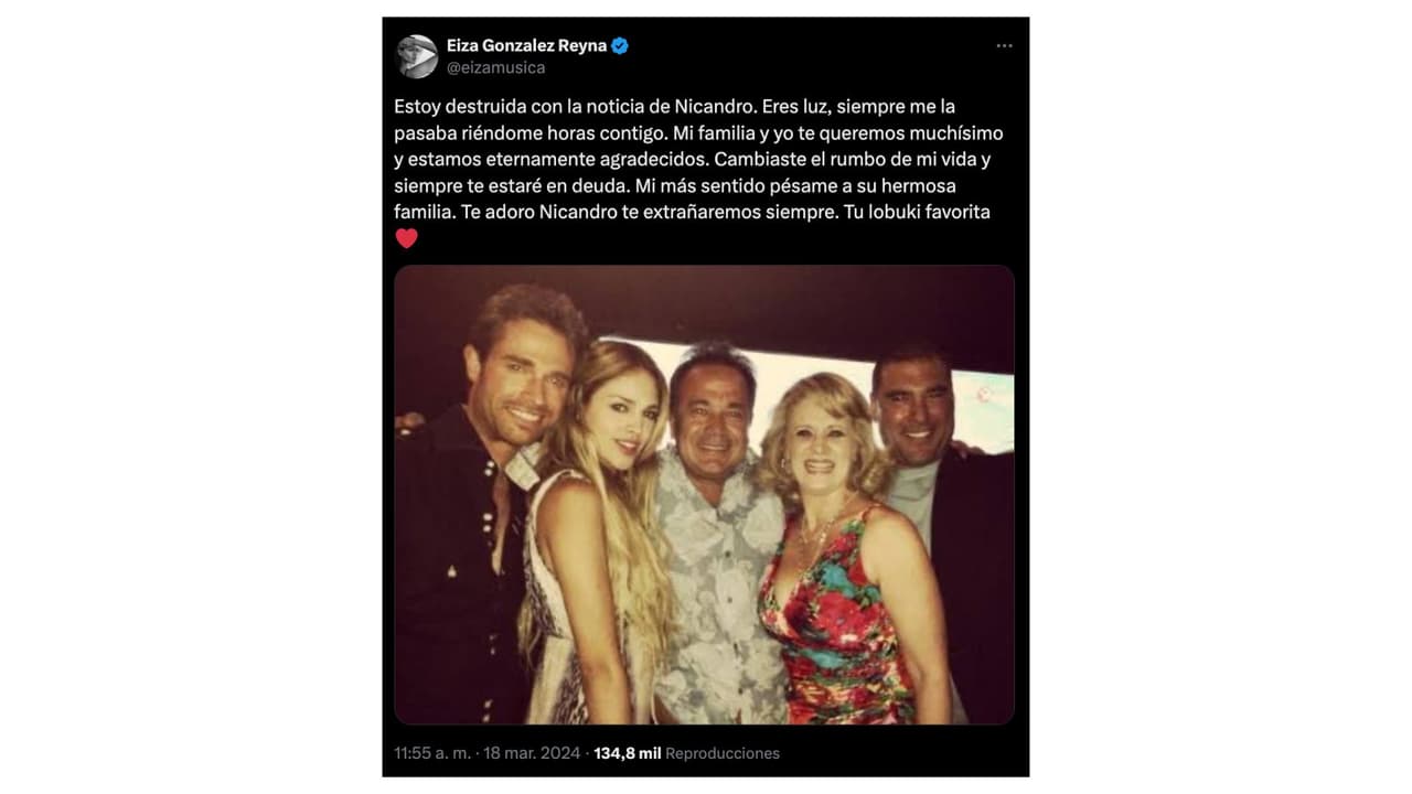 Así se despidió Eiza González del productor Nicandro Díaz.