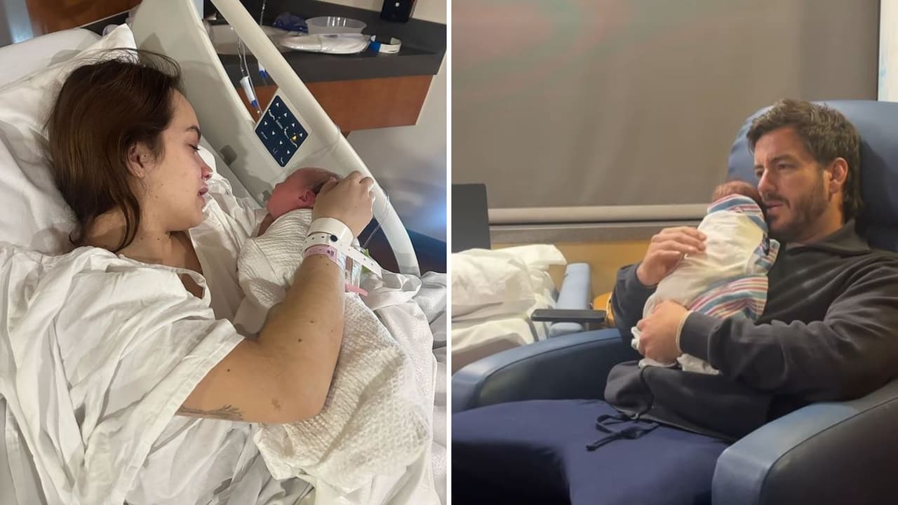 Juan Diego Covarrubias y Renata con su hija Camila.