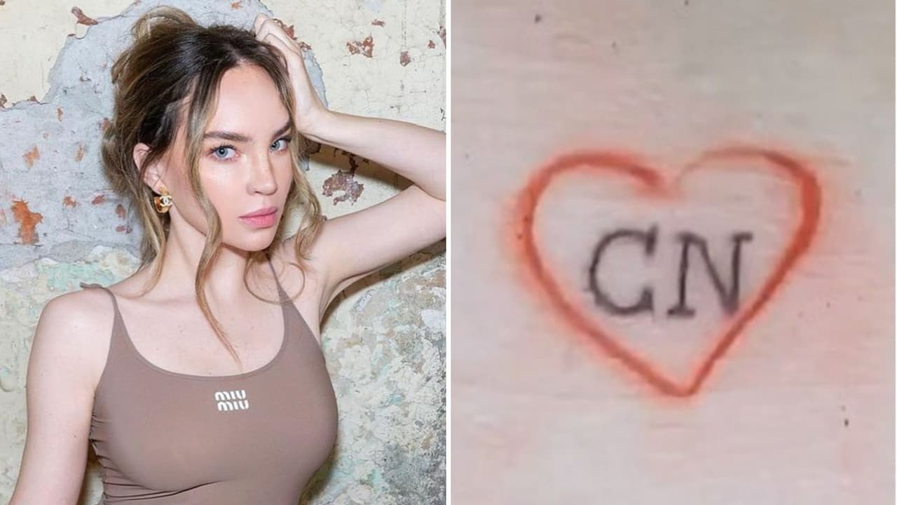 Belinda presumía un tatuaje de Nodal.