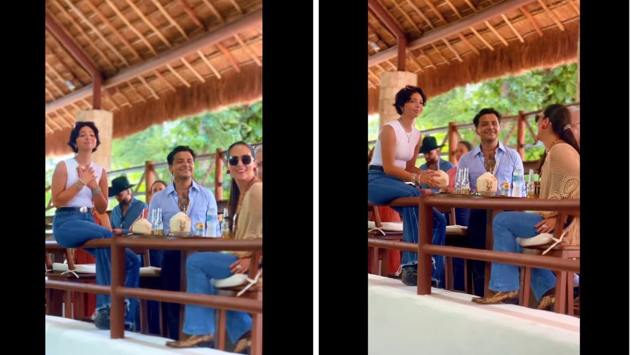 Christian Nodal estuvo presente en los festejos de cumpleaños de su suegro, el cantante Pepe Aguilar