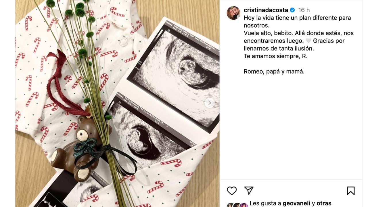 Juan Berth y Cristina Dacosta anuncian la pérdida de su bebé.