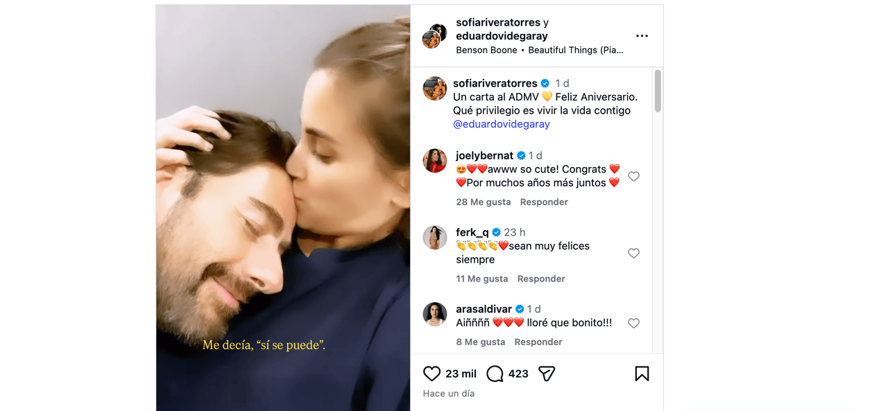 Sofía Rivera Torres deja en shock por romántico video con Eduardo Videgaray; hace inesperada confesión: “Lo volvería a hacer”