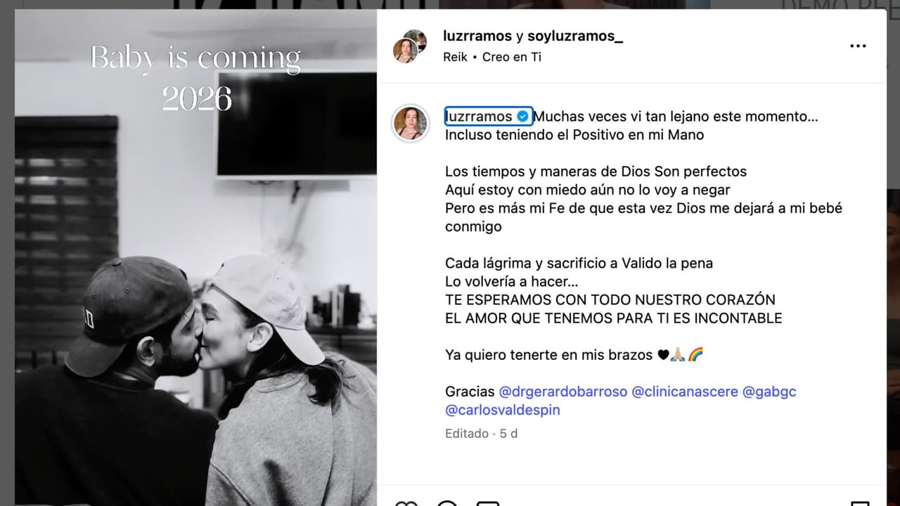 Luz Ramos anuncia embarazo.