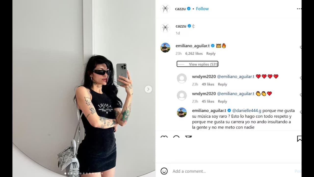 Emiliano Aguilar muestra su apoyo a Cazzu, en medio de la polémica con Ángela Aguilar y Christian Nodal