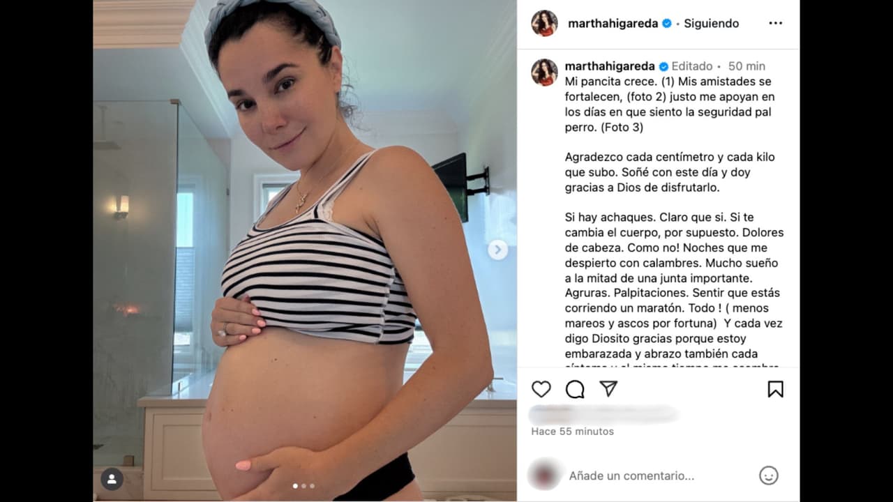 Martha Higareda presume cuánto ha crecido su pancita de embarazo