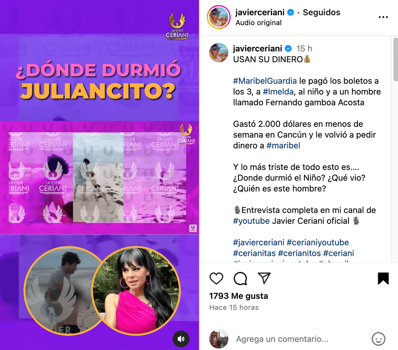 Nieto de Maribel Guardia aparece con uno de los amantes de Imelda Tuñón