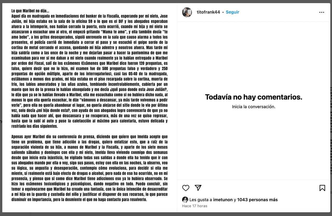 Papá de Imelda Tuñón estalla contra Maribel Guardia.
