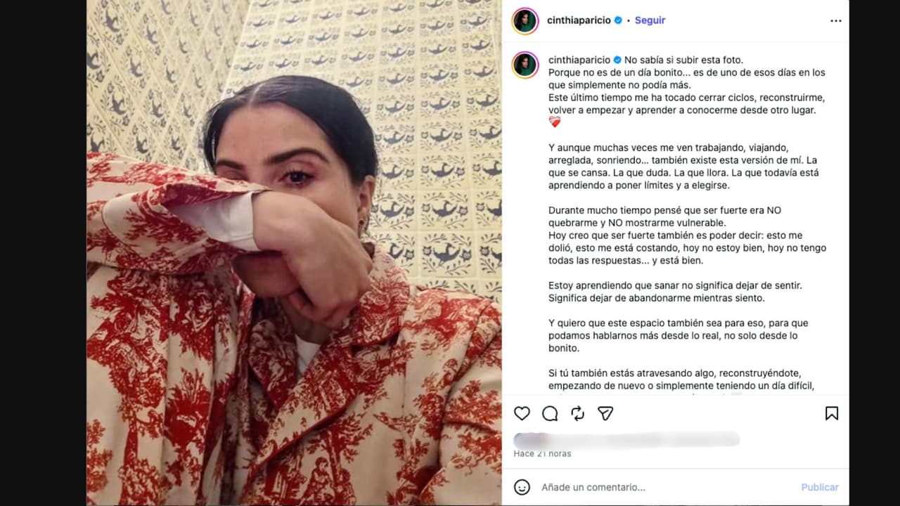 Cinthia Aparicio relata etapa de reconstrucción personal después de su ruptura con Alexis Ayala