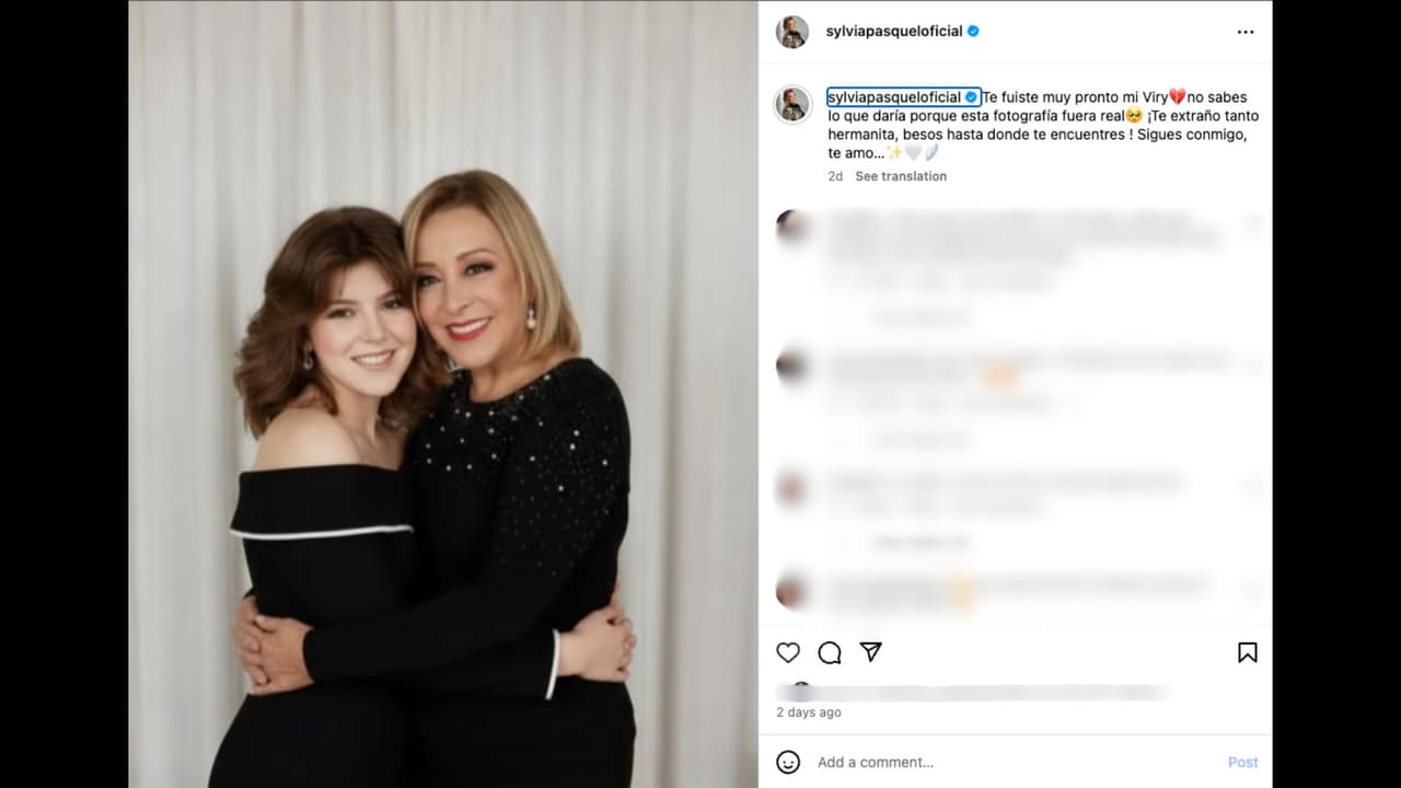 Sylvia Pasquel dedica emotivo mensaje a su fallecida hermana Viridiana Alatriste