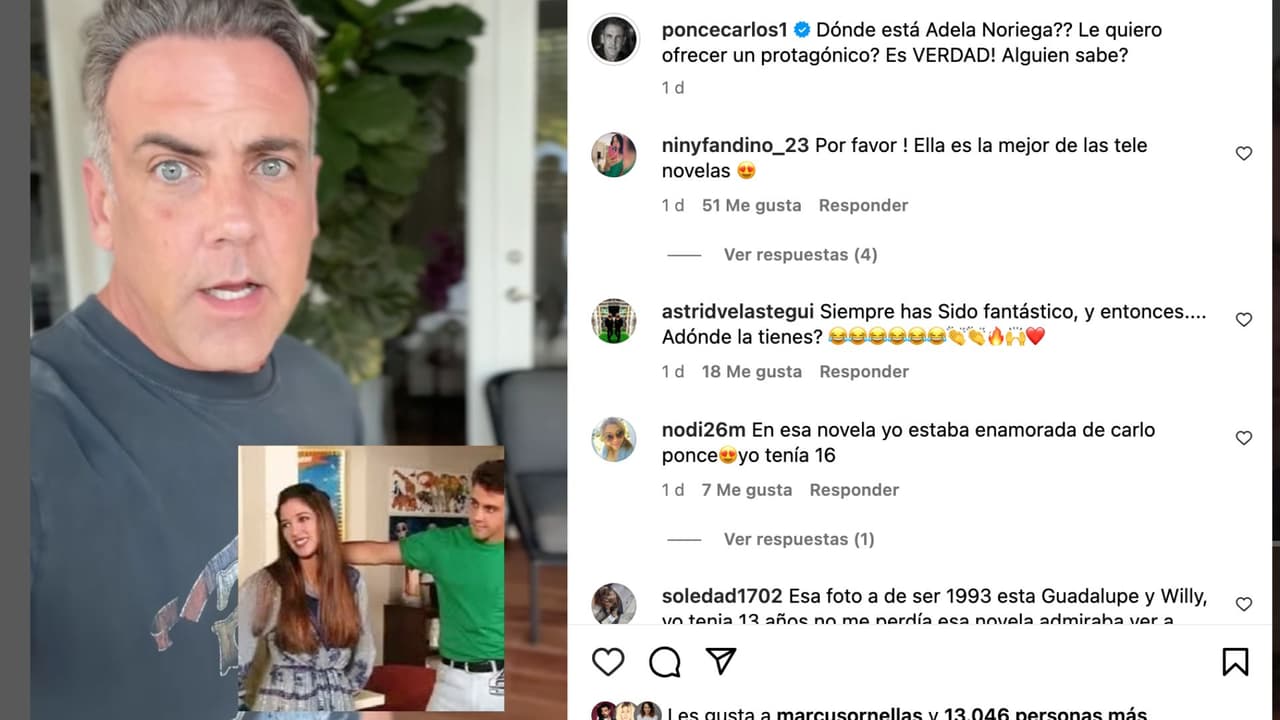 Carlos Ponce busca a Adela Noriega.