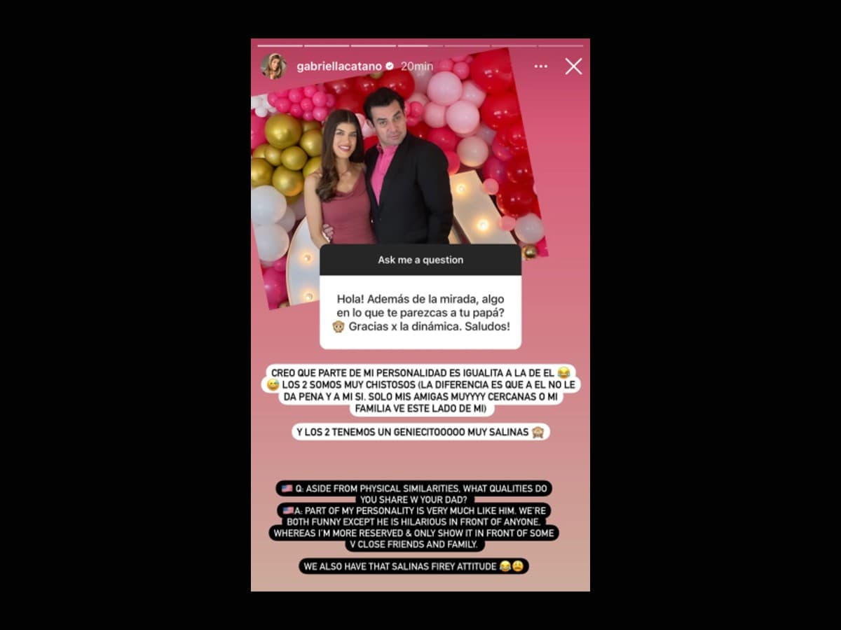 Gabriella Cataño revelá en qué se parece a su papá Jorge Salinas.