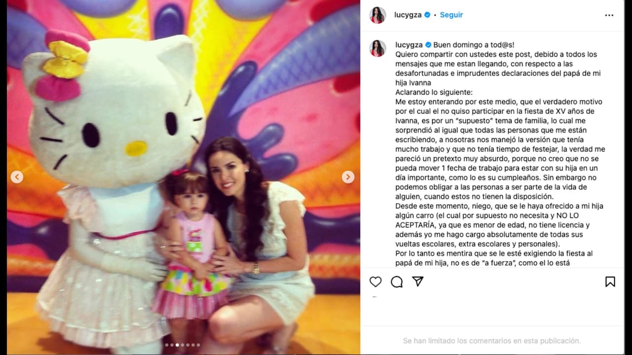 Lucy Garza desmiente versión de Poncho de Nigris sobre la fiesta de cumpleaños de su hija Ivanna